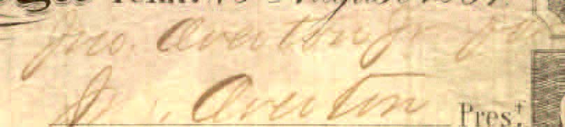 J Overton signature, Jr